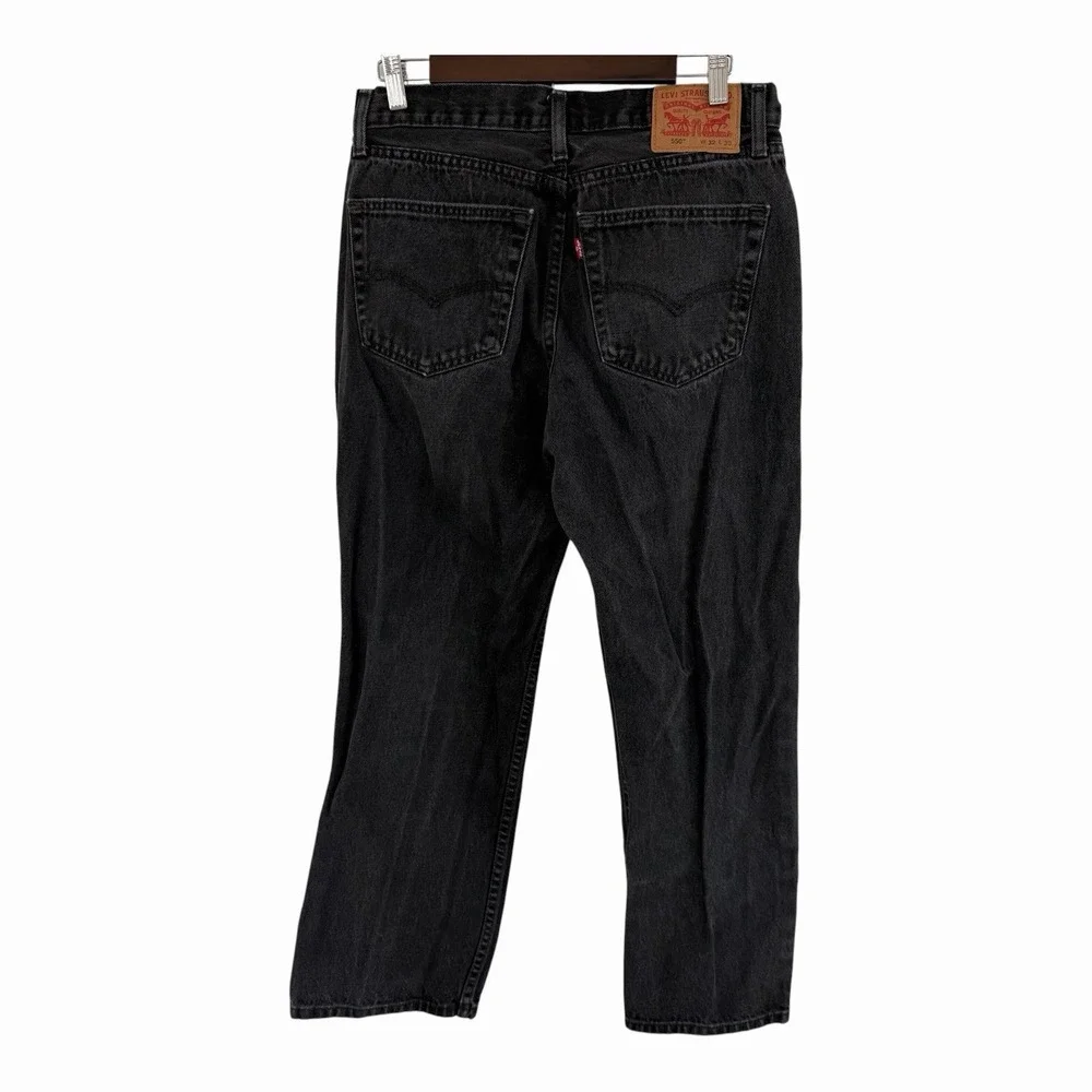Levi's 550‎ Relaxed Fit Jeans Men 30x27 Black Gray Wash Tapered Denim
